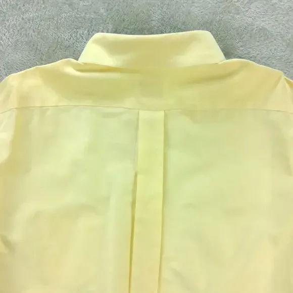 Brooks brothers mens button down Dress shirt 18 Yellow solid non iron - Picture 8 of 8
